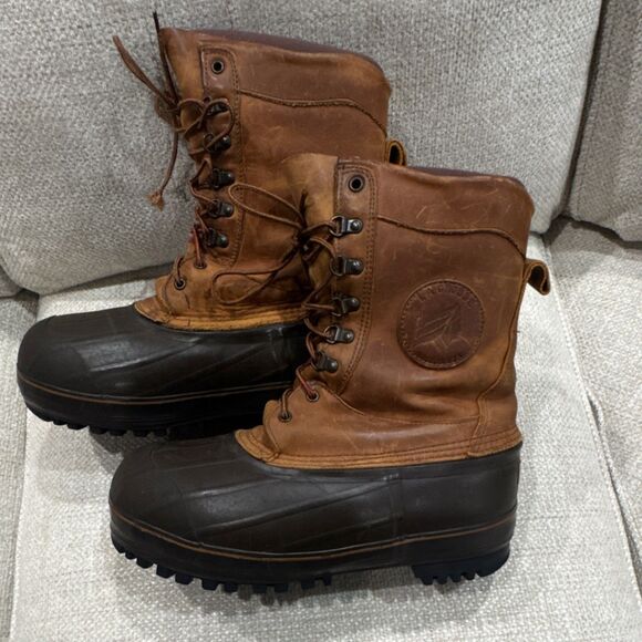 LaCrosse Men’s US 9 Brown/Black Leather Rubber Mid-Calf Snow Boots Pac boot main image 6